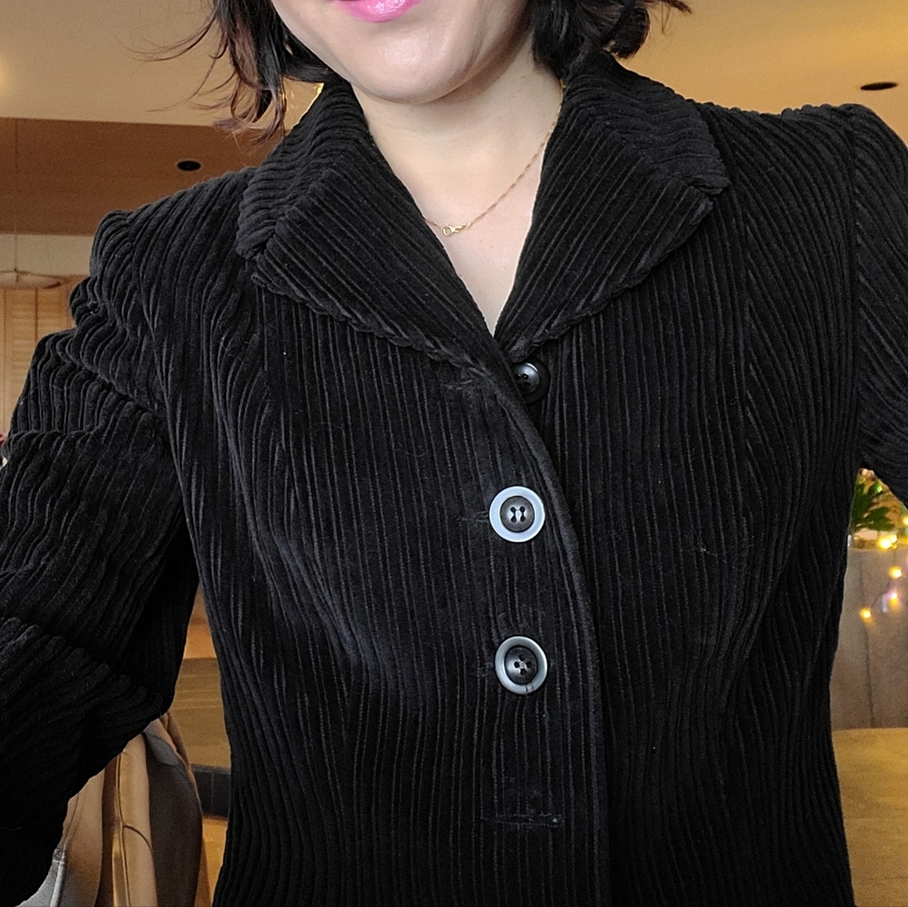 Bebe Vintage black trench coat sz S 38 high quality - Picture 8 of 8